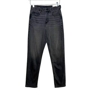 NEW American Eagle Black Obsidian Gray Curvy Mom High Rise Women’s Jeans Sz 4